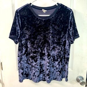 Velvet Navy Blue / Purple Women's Top